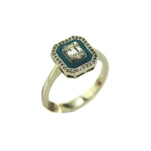 Baguette Enamel Diamond Ring 0,22 Carat - BGT3478