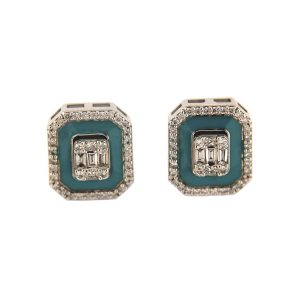 Baguette Enamel Earring Diamond 0,44 Carat - BGT3483