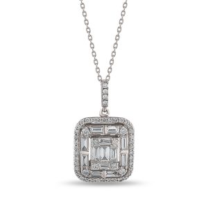 Diamond Baguette Necklaces 1,24 Carat - BGT5544
