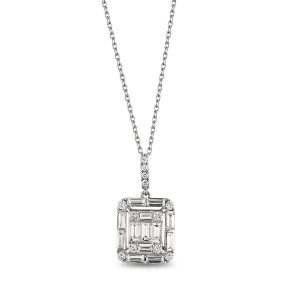 Diamond Baguette Necklaces 0,93 Carat - BGT3490